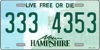 NH license plate 3334353