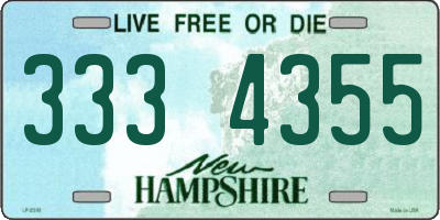 NH license plate 3334355