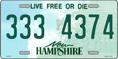NH license plate 3334374