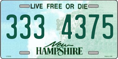 NH license plate 3334375