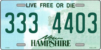 NH license plate 3334403