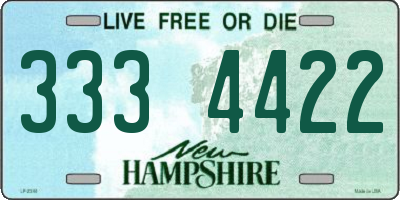 NH license plate 3334422