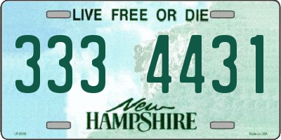 NH license plate 3334431