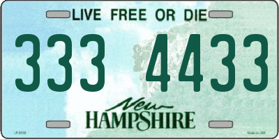 NH license plate 3334433