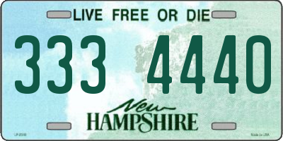 NH license plate 3334440