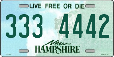 NH license plate 3334442
