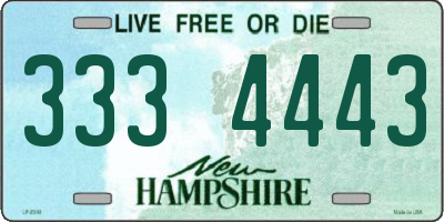 NH license plate 3334443