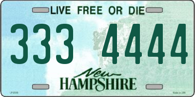 NH license plate 3334444