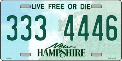 NH license plate 3334446