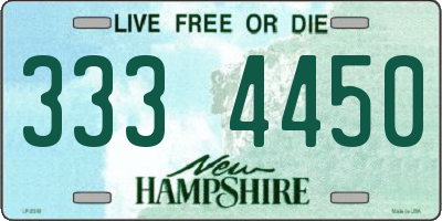 NH license plate 3334450