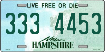 NH license plate 3334453