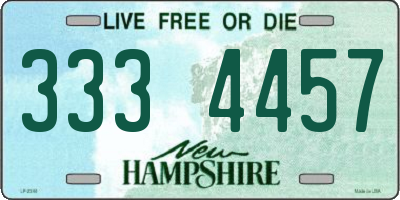 NH license plate 3334457