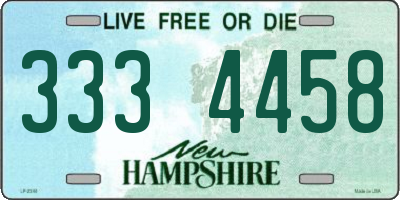 NH license plate 3334458