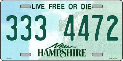 NH license plate 3334472