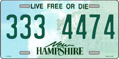 NH license plate 3334474