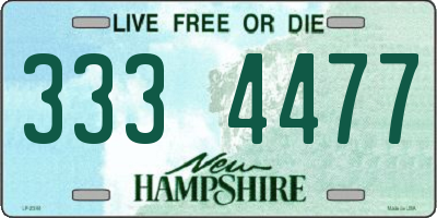 NH license plate 3334477