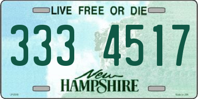 NH license plate 3334517