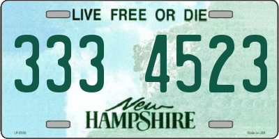 NH license plate 3334523