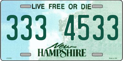 NH license plate 3334533