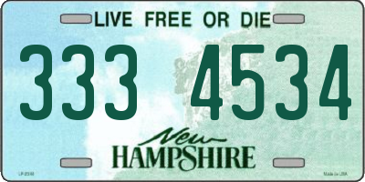 NH license plate 3334534