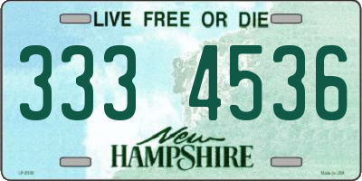 NH license plate 3334536