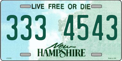 NH license plate 3334543
