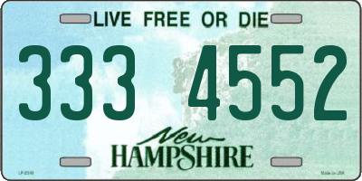 NH license plate 3334552