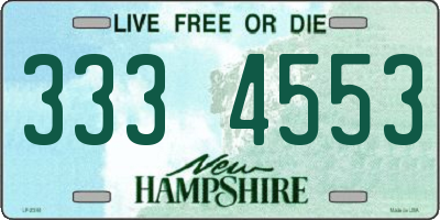 NH license plate 3334553