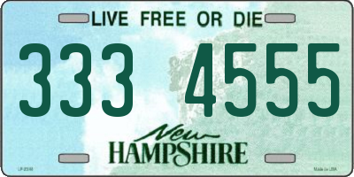 NH license plate 3334555
