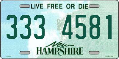 NH license plate 3334581