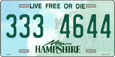 NH license plate 3334644