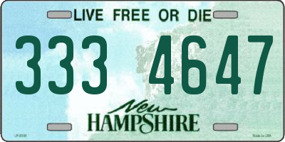 NH license plate 3334647