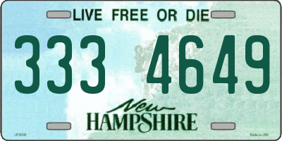 NH license plate 3334649