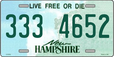 NH license plate 3334652
