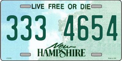 NH license plate 3334654
