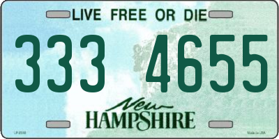 NH license plate 3334655