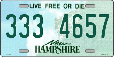 NH license plate 3334657