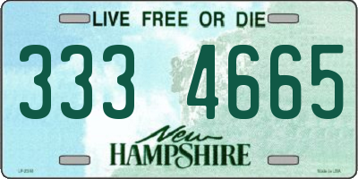 NH license plate 3334665
