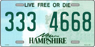 NH license plate 3334668