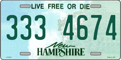 NH license plate 3334674