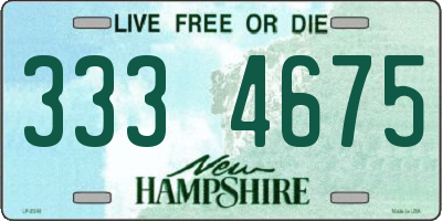 NH license plate 3334675