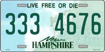 NH license plate 3334676