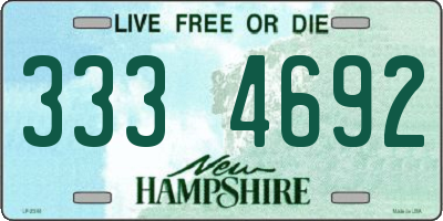 NH license plate 3334692