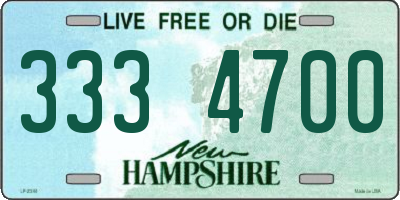 NH license plate 3334700