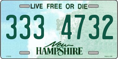 NH license plate 3334732