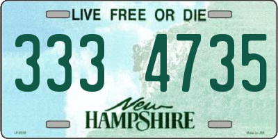 NH license plate 3334735
