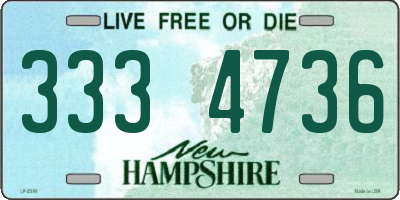 NH license plate 3334736