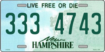 NH license plate 3334743