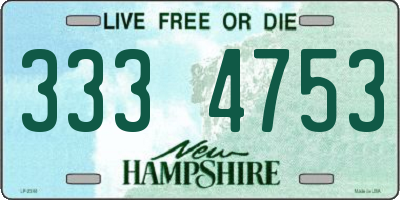 NH license plate 3334753