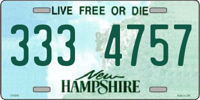 NH license plate 3334757